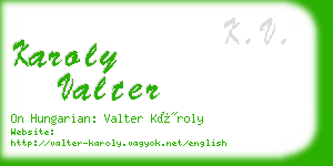 karoly valter business card